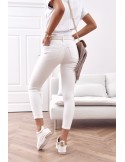 White denim pants with holes 20406 - Online store - Boutique